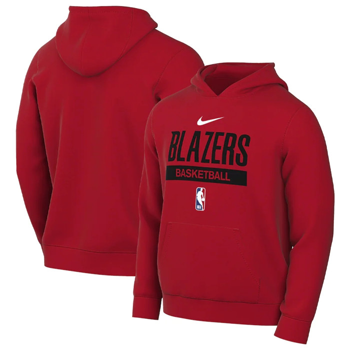 Men's Portland Trail Blazers Red Spotlight Fleece Overhead Hoodie - Click Image to Close